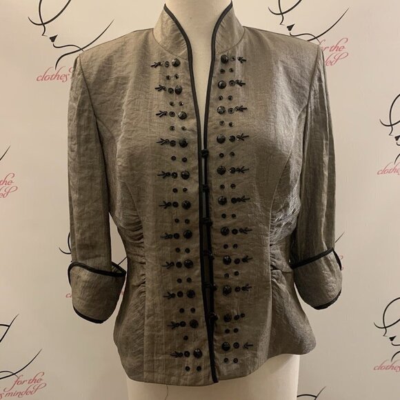 EXPO. Sz 8. Jacket or Top. Beaded. Organza? Shimmer. Loops. 3.4 Sleeve. DD - Picture 1 of 6